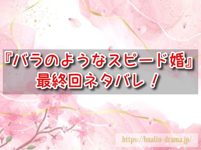 バラのようなスピード婚　最終回　ネタバレ　結末　ラスト　感想　考察　中国ドラマ
